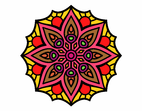 Dibujo Mandala simetría sencilla pintado por CHECHILIA1