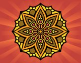 Dibujo Mandala simetría sencilla pintado por mafarias