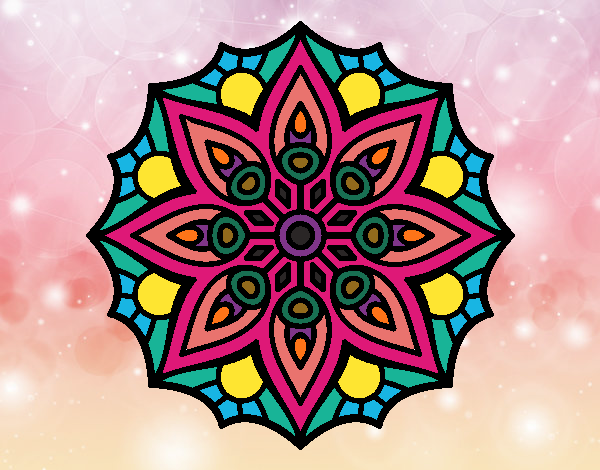 Dibujo Mandala simetría sencilla pintado por mariasanch