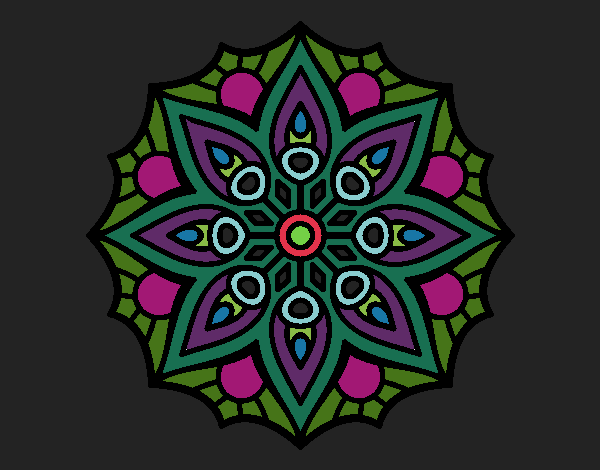 Dibujo Mandala simetría sencilla pintado por Miguel0912