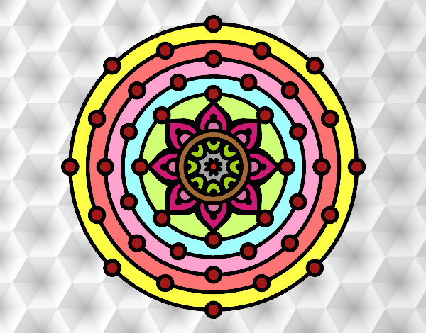 Dibujo Mandala sistema solar pintado por cejey