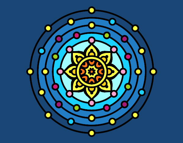 Dibujo Mandala sistema solar pintado por mafarias
