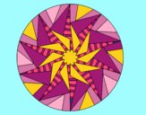 Dibujo Mandala sol triangular pintado por mafarias