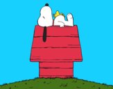 Dibujo Snoopy durmiendo pintado por superart