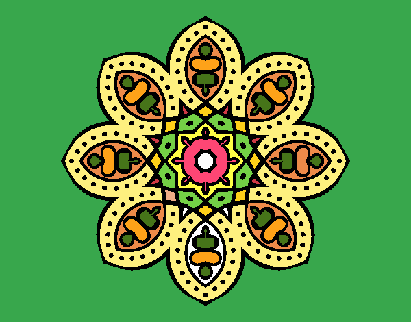 Dibujo Mandala de inspiración árabe pintado por mafarias