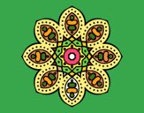 Dibujo Mandala de inspiración árabe pintado por mafarias