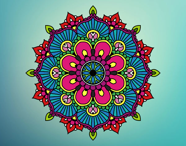 Dibujo Mandala destello floral pintado por ValeriieM