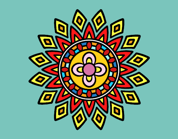 Dibujo Mandala destellos pintado por mafarias
