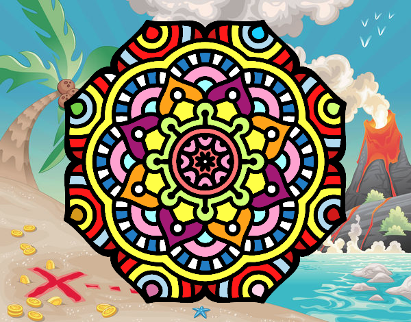 Dibujo Mandala flor conceptual pintado por mafarias