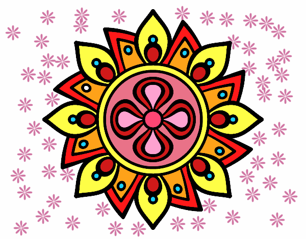 Dibujo Mandala flor sencilla pintado por mafarias