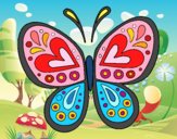 Dibujo Mandala mariposa pintado por mafarias