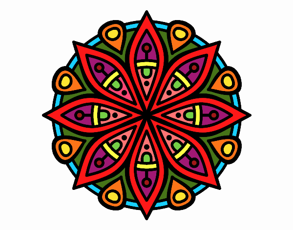 Dibujo Mandala para la concentración pintado por Crisisi