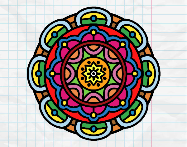 Dibujo Mandala para la relajación mental pintado por Crisisi