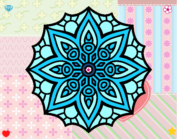Dibujo Mandala simetría sencilla pintado por camilyd