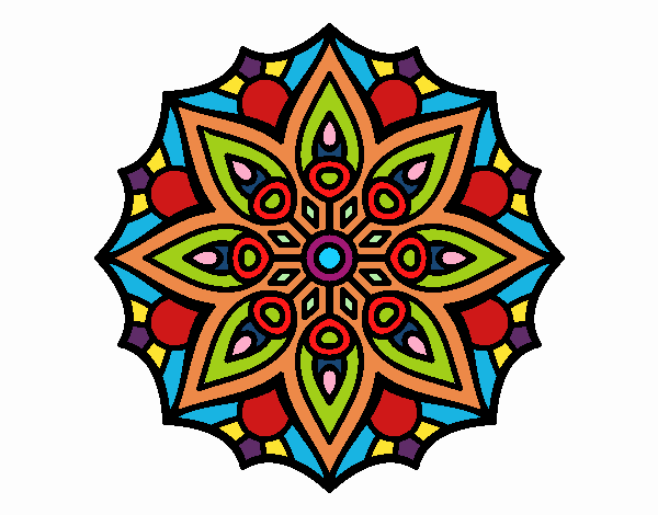 Dibujo Mandala simetría sencilla pintado por Crisisi