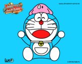 Dibujo Doraemon feliz pintado por blanca3
