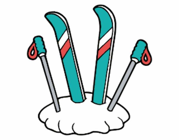 Dibujo Esquís y palos pintado por saraytape