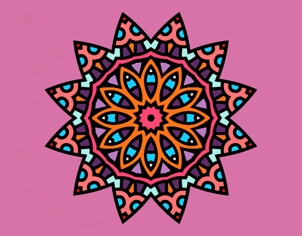 Dibujo Mandala estrella pintado por Negrita68