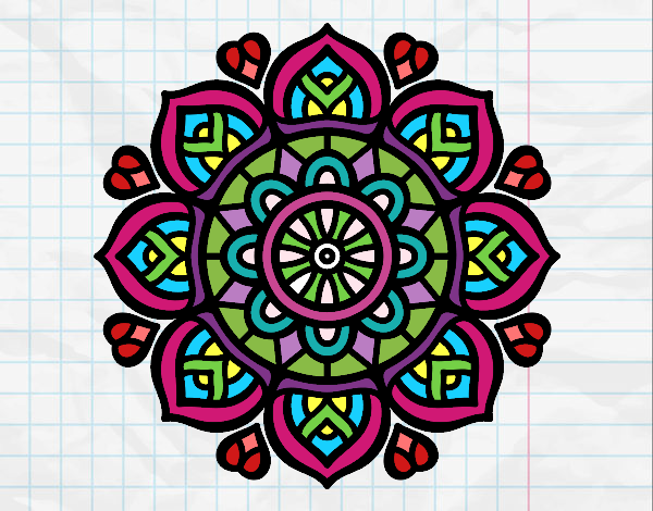 Dibujo Mandala para la concentración mental pintado por Adrianagc