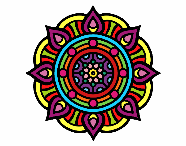 Dibujo Mandala puntos de fuego pintado por Adrianagc