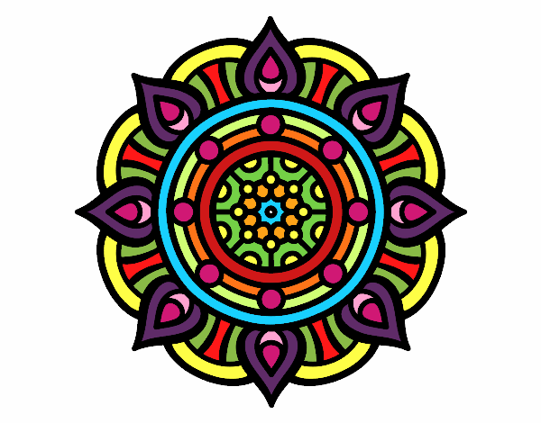 Dibujo Mandala puntos de fuego pintado por Adrianagc