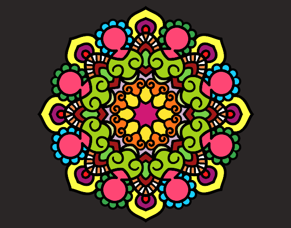 Dibujo Mandala reunión pintado por male332