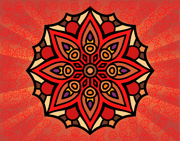 Dibujo Mandala simetría sencilla pintado por Negrita68