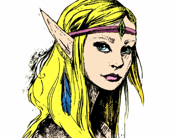 Dibujo Princesa elfo pintado por vicky11