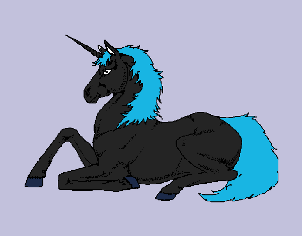Dibujo Unicornio sentado pintado por danna14