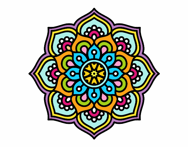 Dibujo Mandala flor de la concentración pintado por judyt