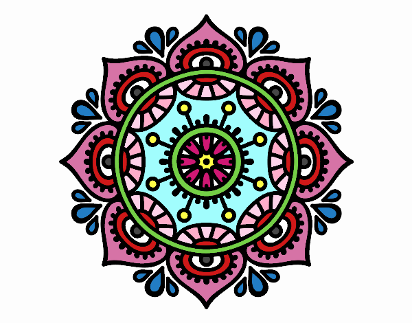 Dibujo Mandala para relajarse pintado por accion