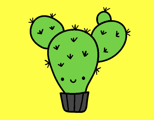 Dibujo Cactus nopal pintado por quimsafa56