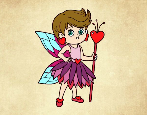 Dibujo Hada princesa de corazones pintado por luisapinta