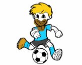 Dibujo Jugador de fútbol con balón pintado por xrami