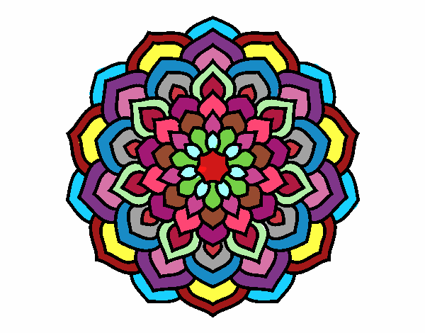 Dibujo Mandala pétalos de flor pintado por danypl