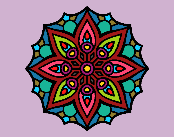 Dibujo Mandala simetría sencilla pintado por BLANCECI