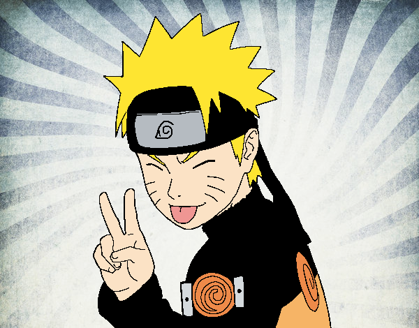 Dibujo Naruto sacando lengua pintado por naty02
