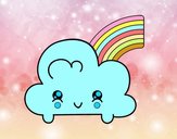 Dibujo Nube con arco iris kawaii pintado por Chuspitina