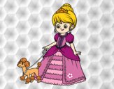 Dibujo Princesa con perrito pintado por mariac127