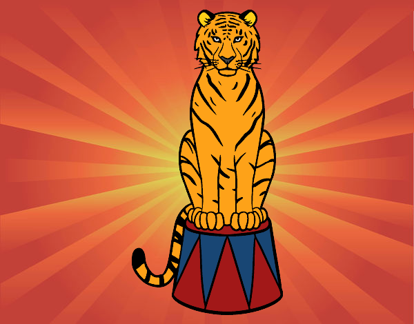 Dibujo Tigre de circo pintado por Clouster