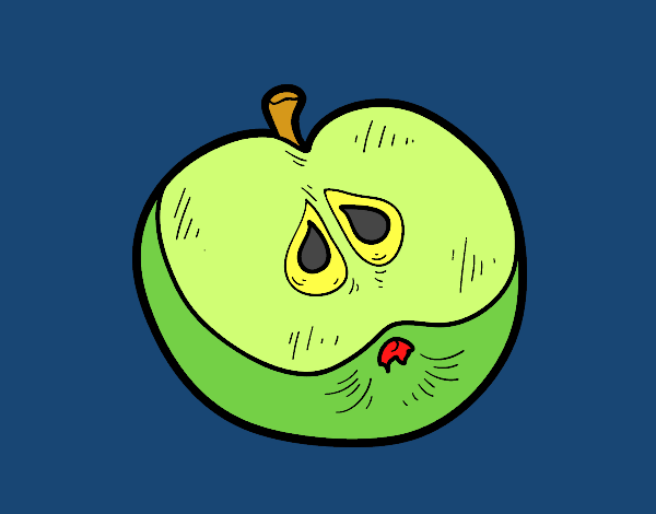 manzana con cara demoniada