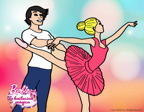 Dibujo Barbie bailando ballet pintado por jovankaS