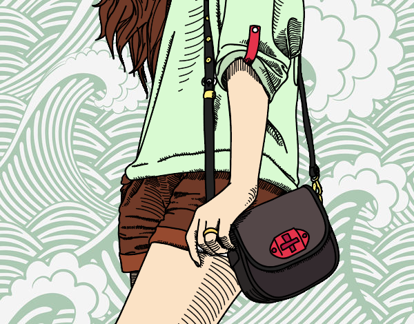 Dibujo Chica con bolso pintado por AriElement