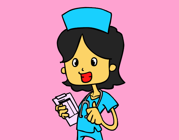 Dibujo Enfermera de visita pintado por CACHILUCHA