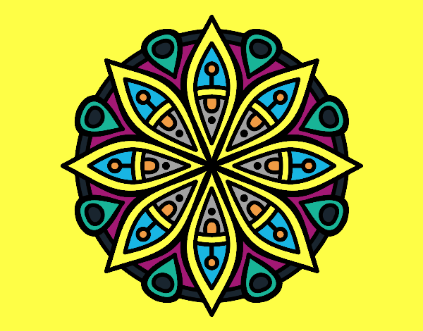 Dibujo Mandala para la concentración pintado por Gilozano