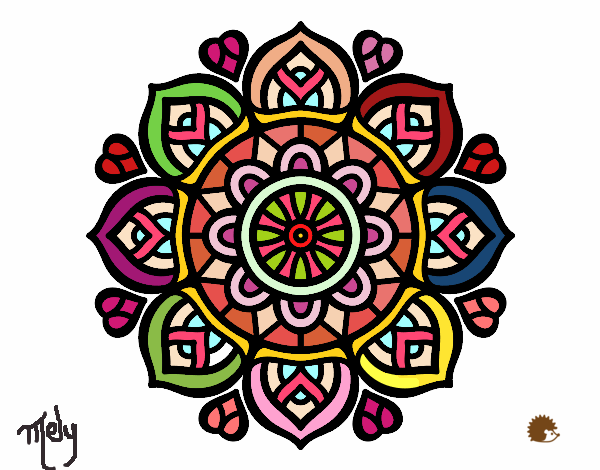 Dibujo Mandala para la concentración mental pintado por Mel_186