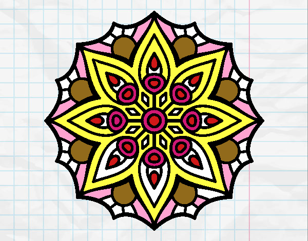 Dibujo Mandala simetría sencilla pintado por KELLYMV