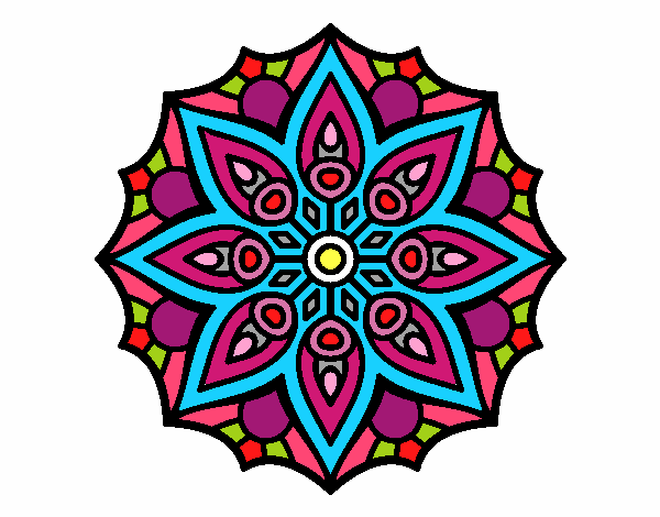 Dibujo Mandala simetría sencilla pintado por barbara231