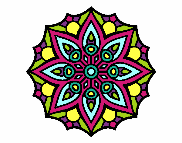 Dibujo Mandala simetría sencilla pintado por marianaace