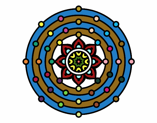 Dibujo Mandala sistema solar pintado por Gilozano